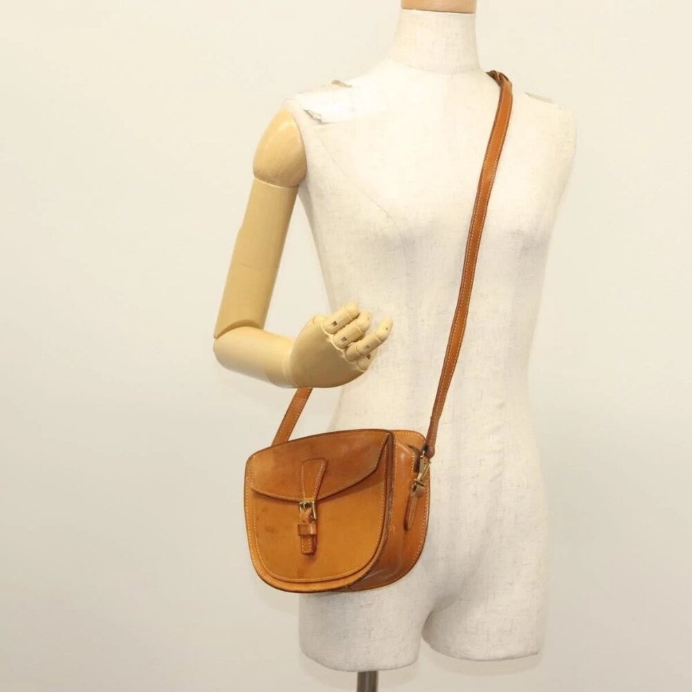 LOUIS VUITTON Nomad leather Jeune Fille PM Shoulder Bag Beige LV Auth 140977